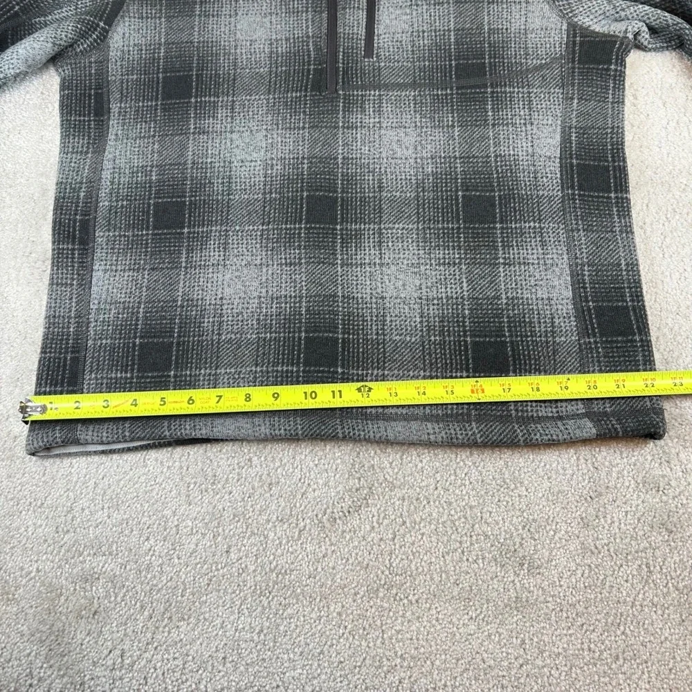 The North Face Gordon Lyons Mens Grey Plaid Quarter Zip Fleece Pullover Jacket L